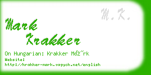 mark krakker business card